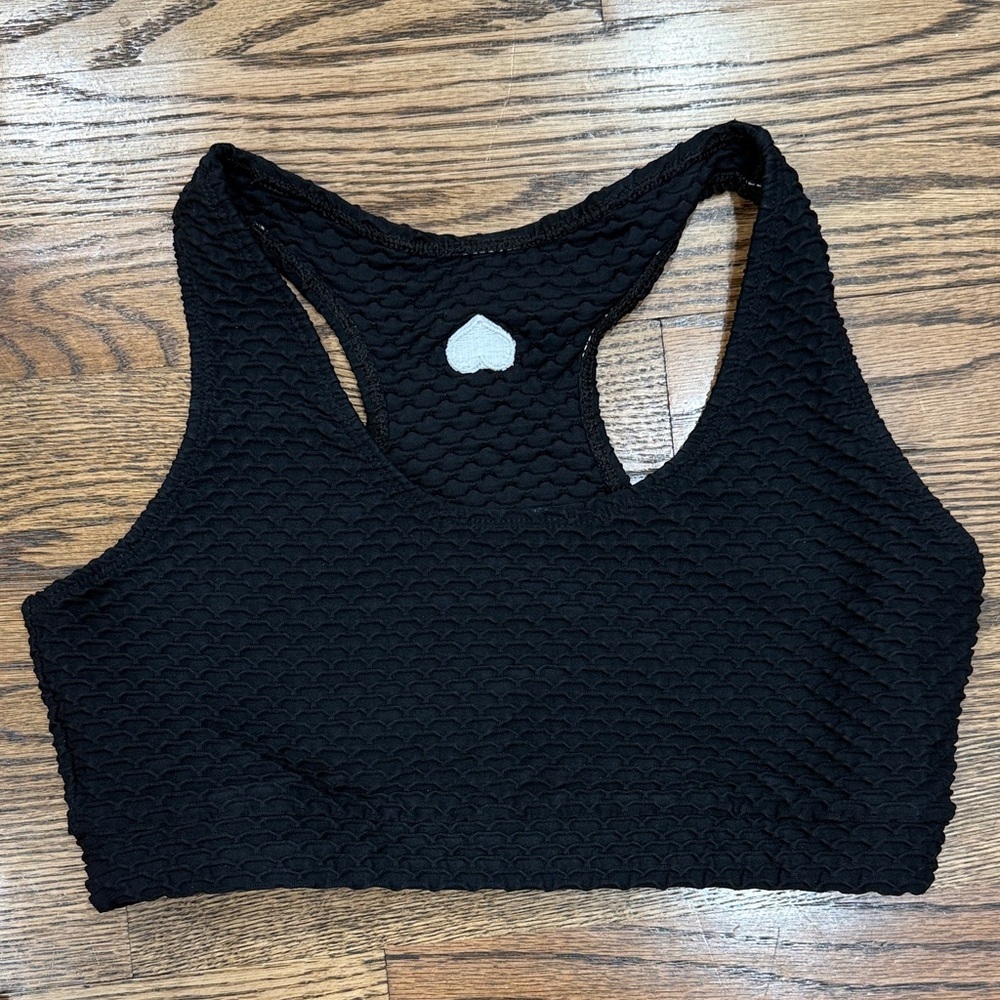 Booty By Brabants Purple and Black Textured Sports Bras - Picture 4 of 5